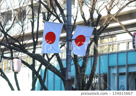【日本國旗】日之丸，表參道附近街景 134815667