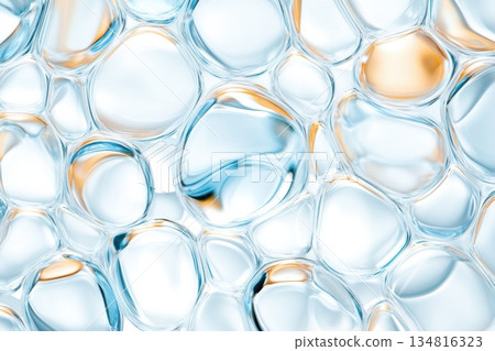 Soft icy blue water ripples create a calming effect with reflections of light dancing across the tranquil surface 134816323