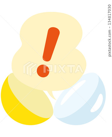 一個感嘆號插圖，象徵著從膠囊中湧現的驚訝和頓悟 | 發現、關注、強調 134817030