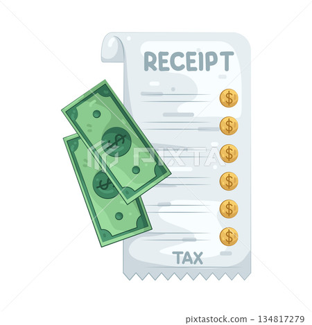 Illustration of tax receipt Illustration of tax receipt 134817279