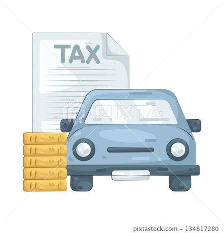 Illustration of car tax  134817280