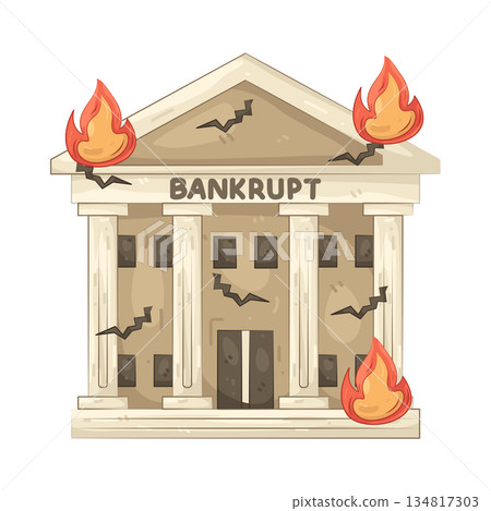 Illustration of bankruptcy Illustration of bankruptcy 134817303