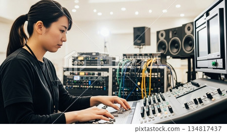 從事音響工作的女工程師 134817437