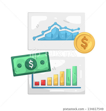 Illustration of financial report Illustration of financial report 134817549