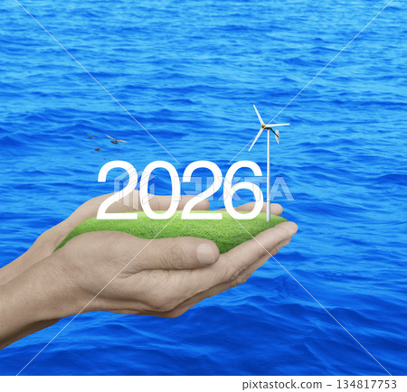 Happy new year 2026 ecology saving power and energy concept 134817753