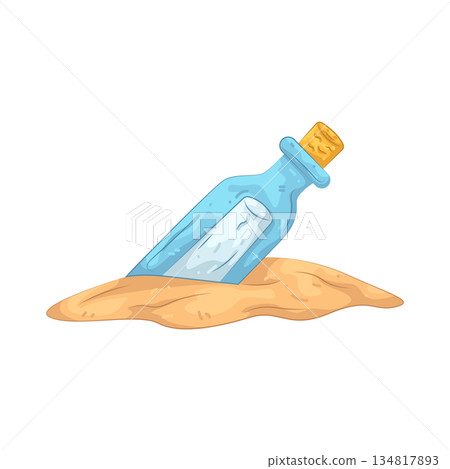 Illustration of message in bottle Illustration of message in bottle 134817893
