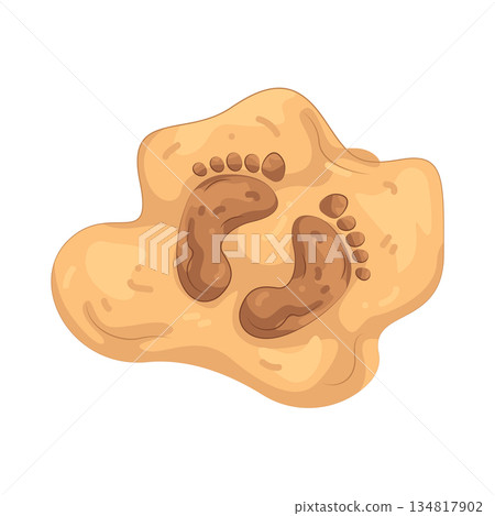 Illustration of footprint in sand Illustration of footprint in sand 134817902
