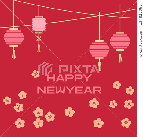 chinese new year with chinese lantern and text 134820063