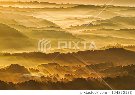 從鹿之山九十九谷展望公園看到的晨景 134820188