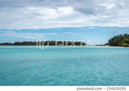 View of Motus Around Bora Bora Island in French Polynesia 134820293