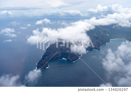 Aerial view of Hiva Oa in the Marquesas Islands, French Polynesia 134820297