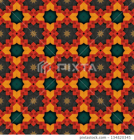 abstract geometric seamless pattern background, repeatable motif for fabric and wallpaper design illustration 134820345