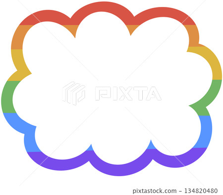 Rainbow cloud speech bubble frame Rainbow cloud speech bubble frame 134820480