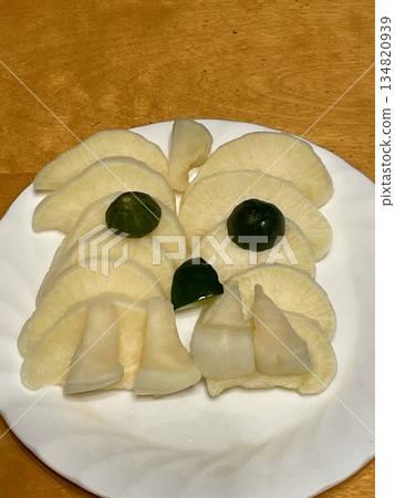 Animal faces made from pickles Animal faces made from pickles 134820939