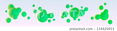 3D blob shapes with liquid gradient effect 134820953