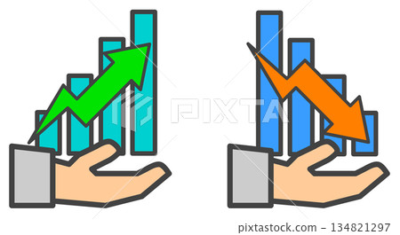 透過股票投資和交易實現資產成長和增加的圖示 134821297