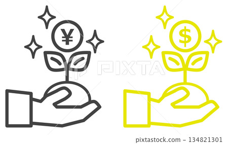 Illustration of growing and increasing assets through stock investment and trading Illustration of growing and increasing assets through stock investment and trading 134821301