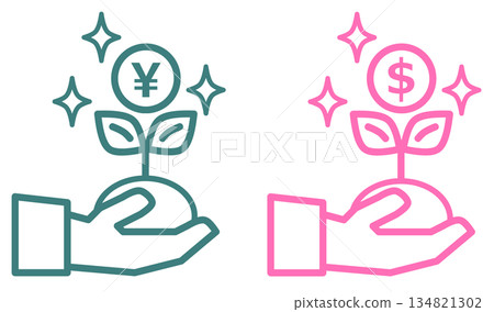 Illustration of growing and increasing assets through stock investment and trading Illustration of growing and increasing assets through stock investment and trading 134821302