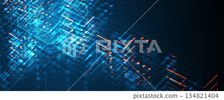 Abstract matrix simulation technology and science background 134821404