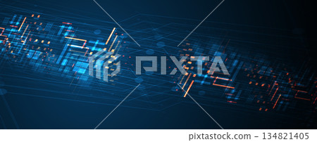 Abstract matrix simulation technology and science background 134821405