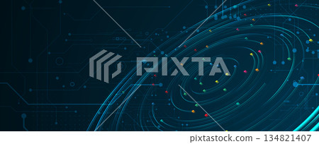 Abstract matrix simulation technology and science background 134821407