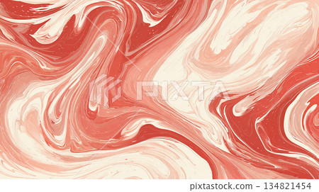 抽象背景液態大理石紅白 抽象背景液態大理石紅白 134821454