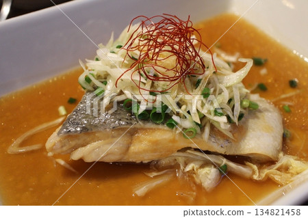 Chinese Cuisine: Steamed Salmon with Lemon Chinese Cuisine: Steamed Salmon with Lemon 134821458