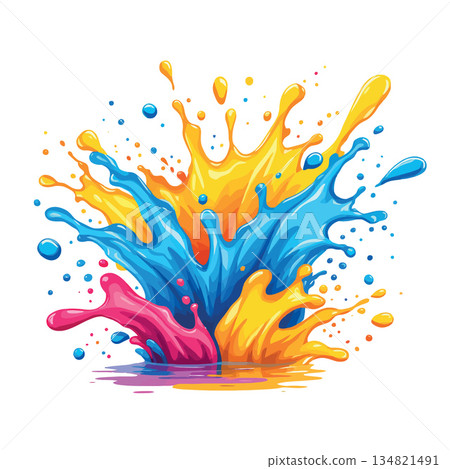 Vsai colorful paint splashes creating abstract liquid explosion artwork Vsai colorful paint splashes creating abstract liquid explosion artwork 134821491