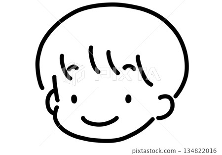 Cute hand-drawn simple illustration of a boy's face Cute hand-drawn simple illustration of a boy's face 134822016