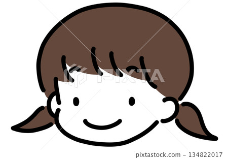 Cute hand-drawn simple illustration of a girl's face Cute hand-drawn simple illustration of a girl's face 134822017