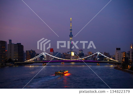 東京：清洲大橋及都市景觀 134822379