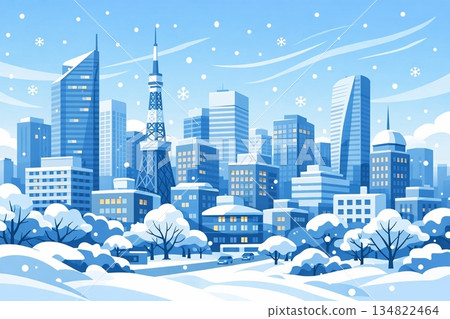Snowy city 134822464