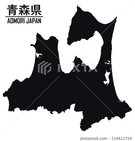 日本向量插圖地圖:青森縣地圖 日本向量插圖地圖:青森縣地圖 134822724