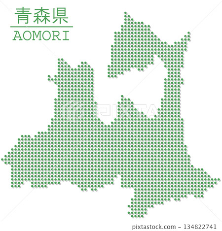 Vector illustration map of Japan: Dot map of Aomori prefecture Vector illustration map of Japan: Dot map of Aomori prefecture 134822741