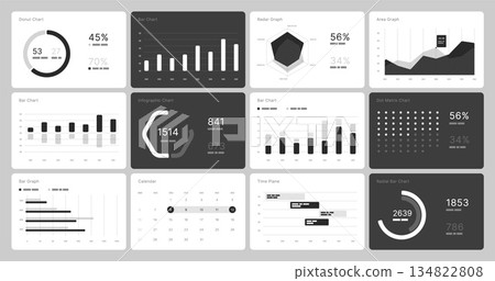 Infographic elements in white and black colors. UI and UX Kit. Infographic elements in white and black colors. UI and UX Kit. 134822808