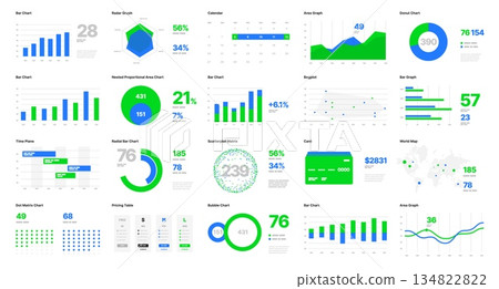 Infographic elements. UI and UX Kit with big data visualization. Infographic elements. UI and UX Kit with big data visualization. 134822822