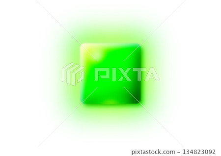 Green glowing square button Green glowing square button 134823092