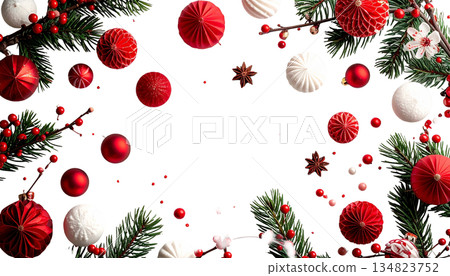 Transparent background New Year decorations Japanese New Year design material Transparent background New Year decorations Japanese New Year design material 134823752