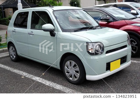 Passenger cars lining up in the parking lot 134823951