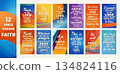 Set of Christian Bible verses focused on Faith for church social media and digital content 134824116