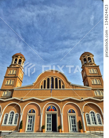 Alexandroupolis, Greece - November 01,2025. Facade of the Cathedral of Saint Nicholas Alexandroupolis, Greece - November 01,2025. Facade of the Cathedral of Saint Nicholas 134824423
