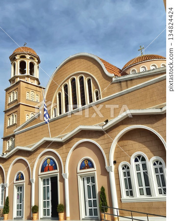 Alexandroupolis, Greece - November 01,2025. Facade of the Cathedral of Saint Nicholas Alexandroupolis, Greece - November 01,2025. Facade of the Cathedral of Saint Nicholas 134824424