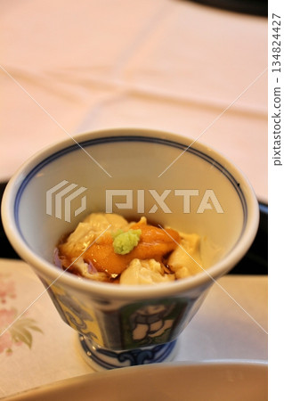 Japanese cuisine: Yuba with sea urchin Japanese cuisine: Yuba with sea urchin 134824427