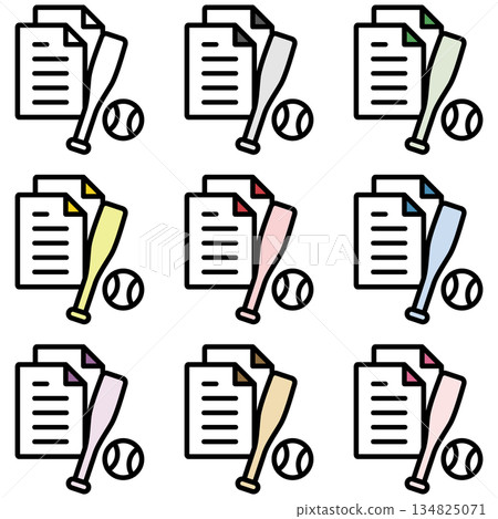 插圖圖示素材集:棒球檔案 293 插圖圖示素材集:棒球檔案 293 134825071