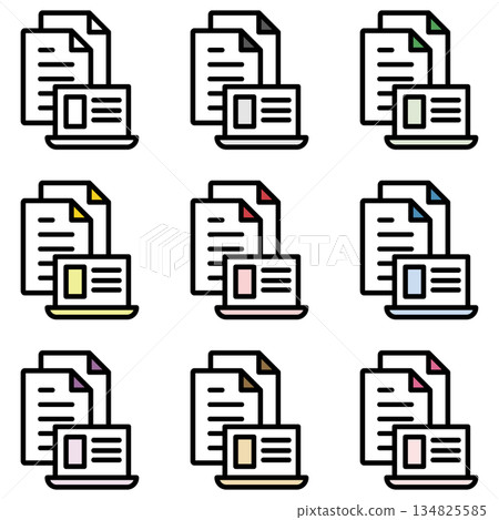 插圖圖示素材：筆記型電腦檔案038 134825585