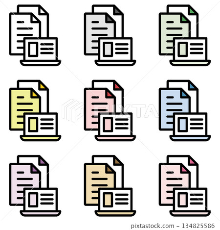 插圖圖示素材：筆記型電腦檔案039 134825586