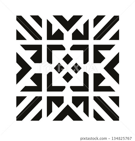 Geometric pattern made up of lines, arrows, and squares on white Geometric pattern made up of lines, arrows, and squares on white 134825767