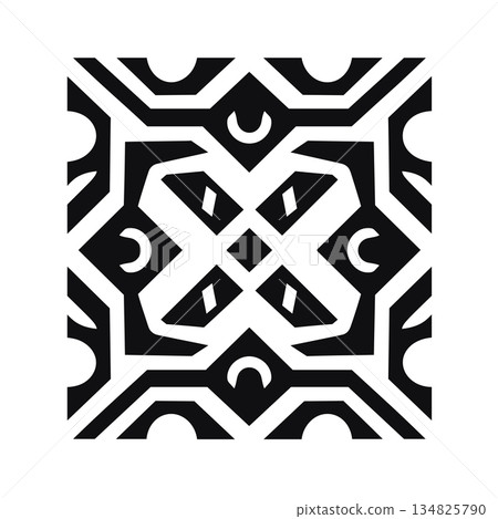 Abstract square design with geometric shapes in black and white Abstract square design with geometric shapes in black and white 134825790