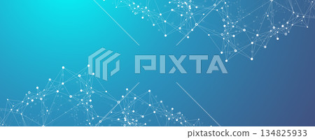 Abstract tech network connection dots illustration. Digital background and big data technology. Blue background with plexus lines. Geometric background with abstract mesh Abstract tech network connection dots illustration. Digital background and big data technology. Blue background with plexus lines. Geometric background with abstract mesh 134825933