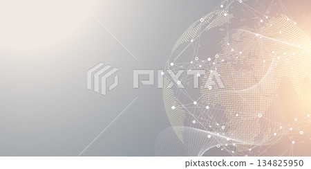 Global network connection banner design template. Header social network communication in the global business concept. Big data visualization. Internet technology Global network connection banner design template. Header social network communication in the global business concept. Big data visualization. Internet technology 134825950